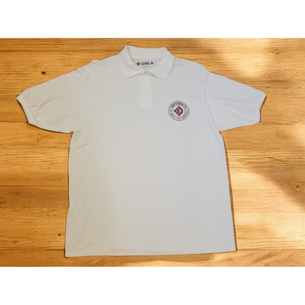 University Of West Los Angeles Shirt Polo Men's Size Lg White Polo NWOT